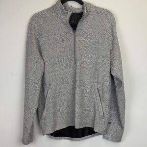 Lululemon Textured Double Knit Cotton Pullover Half Zip/ Heathered Gray/ Size M